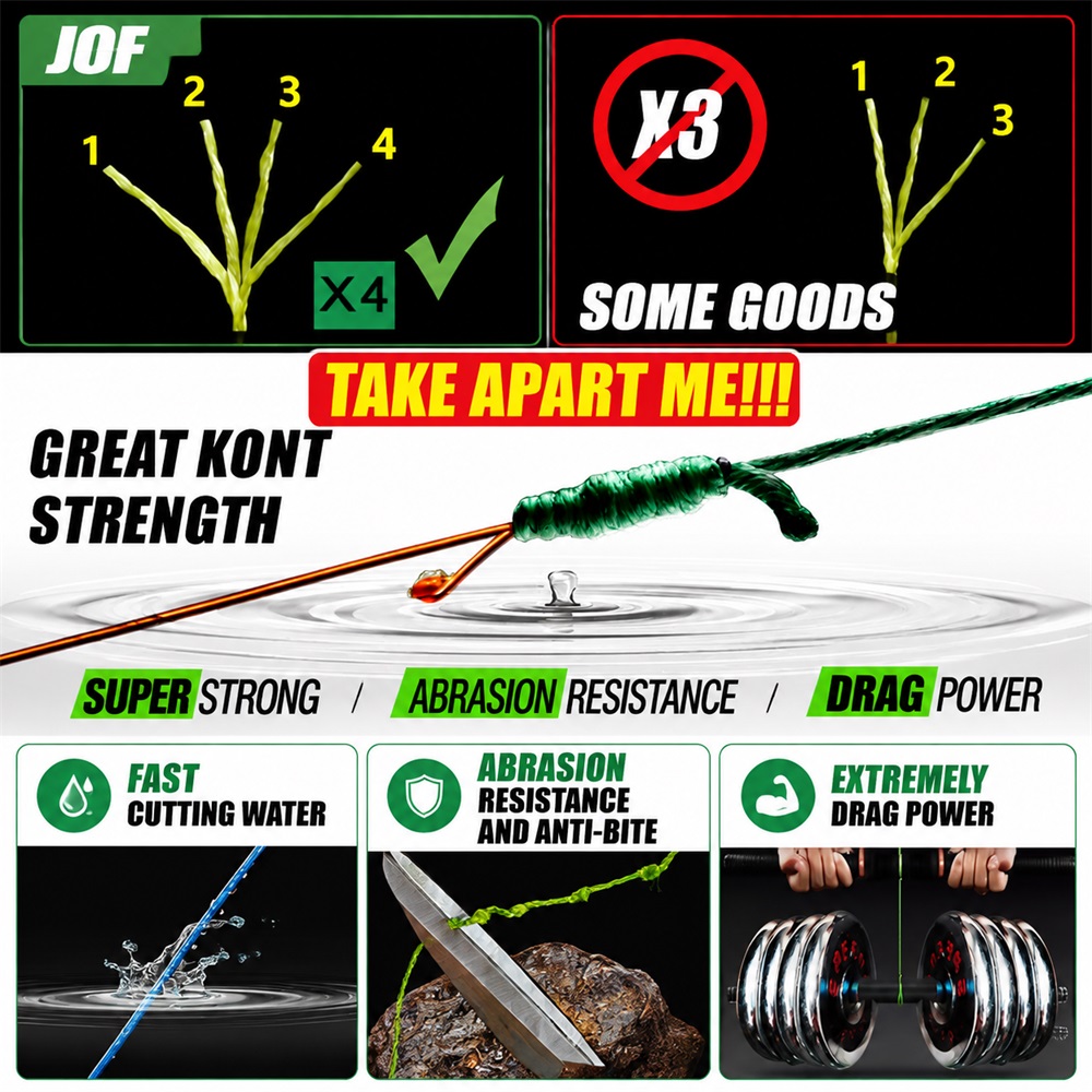 JOF 4X Braided PE Fishing Line - Freshwater Line ulasan dan harga