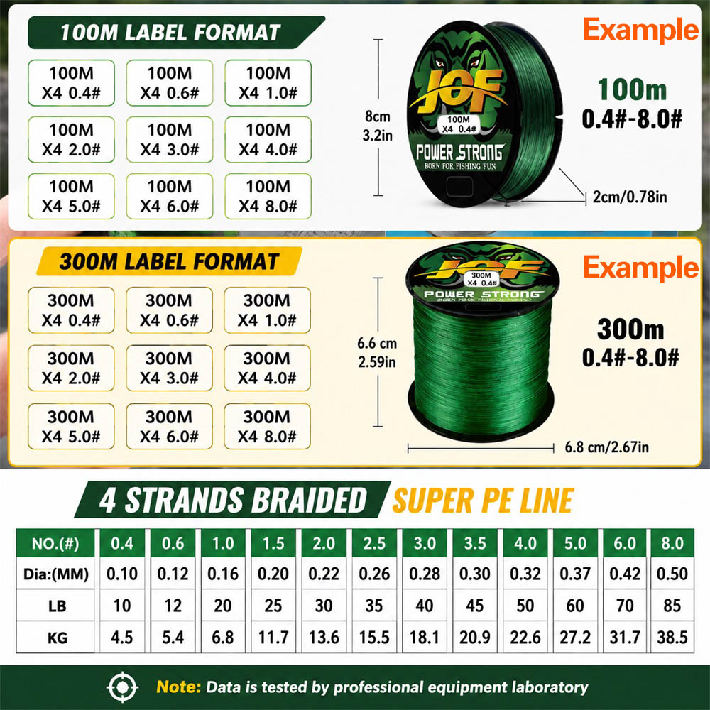 JOF 4X Braided PE Fishing Line - Freshwater Line ulasan dan harga
