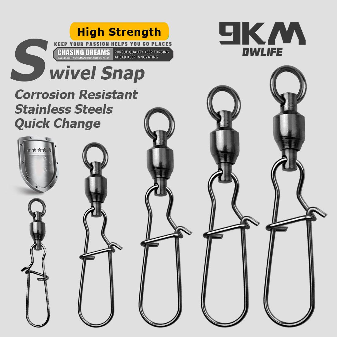 9KM 10PCS Ball Bearing Swivel  - Monofilament Line ulasan dan harga