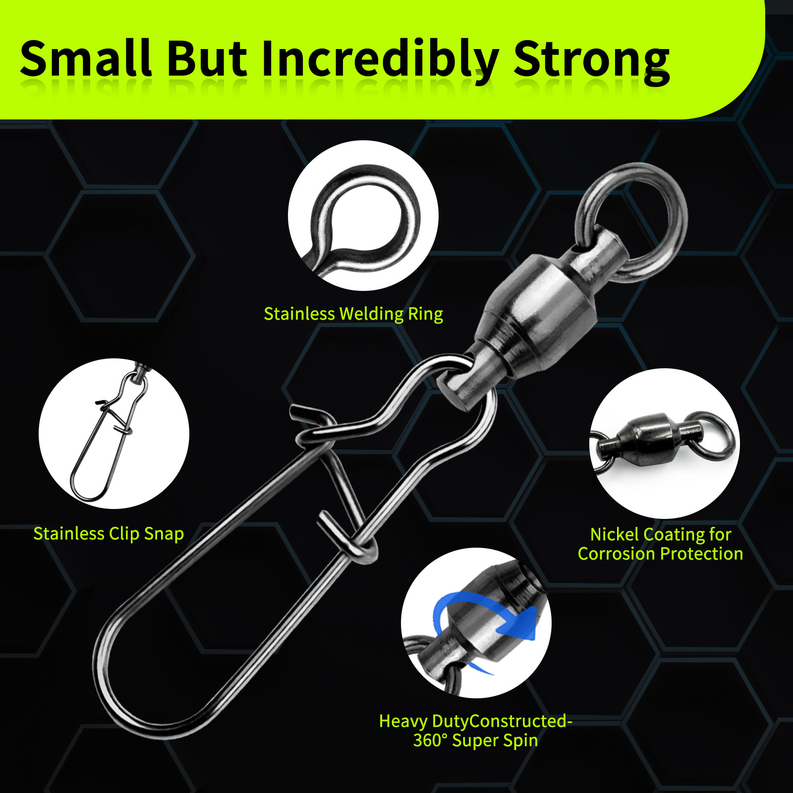 9KM 10PCS Ball Bearing Swivel  - Monofilament Line ulasan dan harga