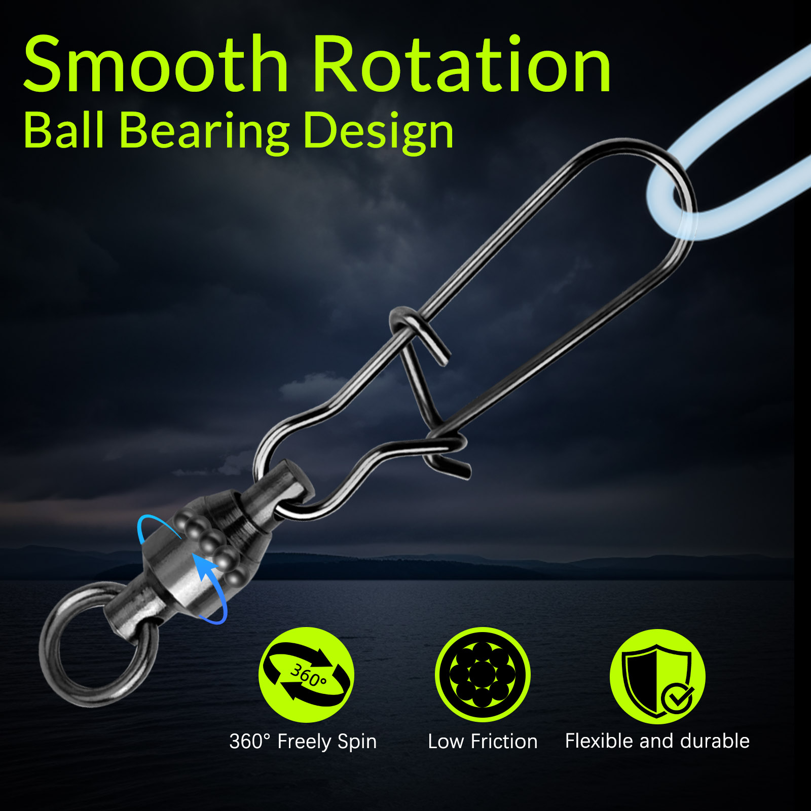 9KM 10PCS Ball Bearing Swivel  - Monofilament Line ulasan dan harga