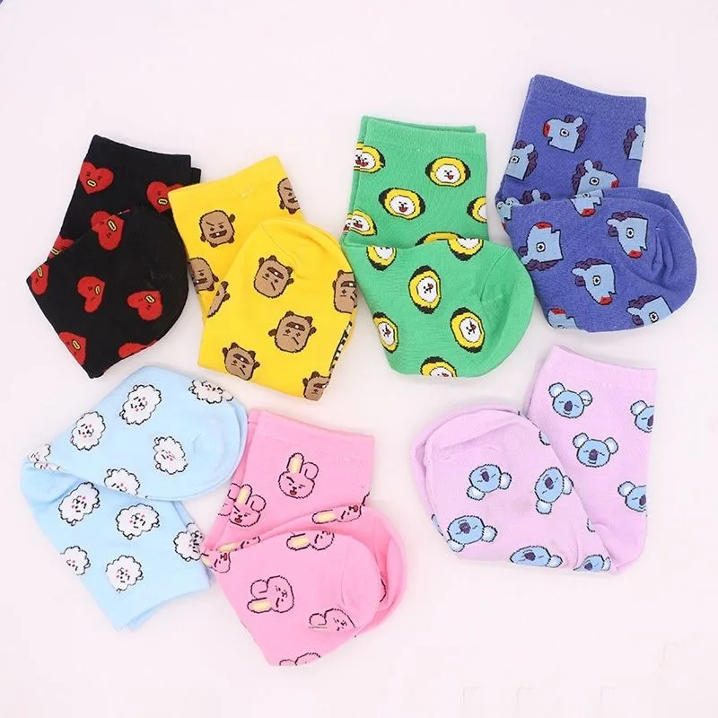 Kawaii BT21 Cartoon Socks Cute - Tippet Line ulasan dan harga