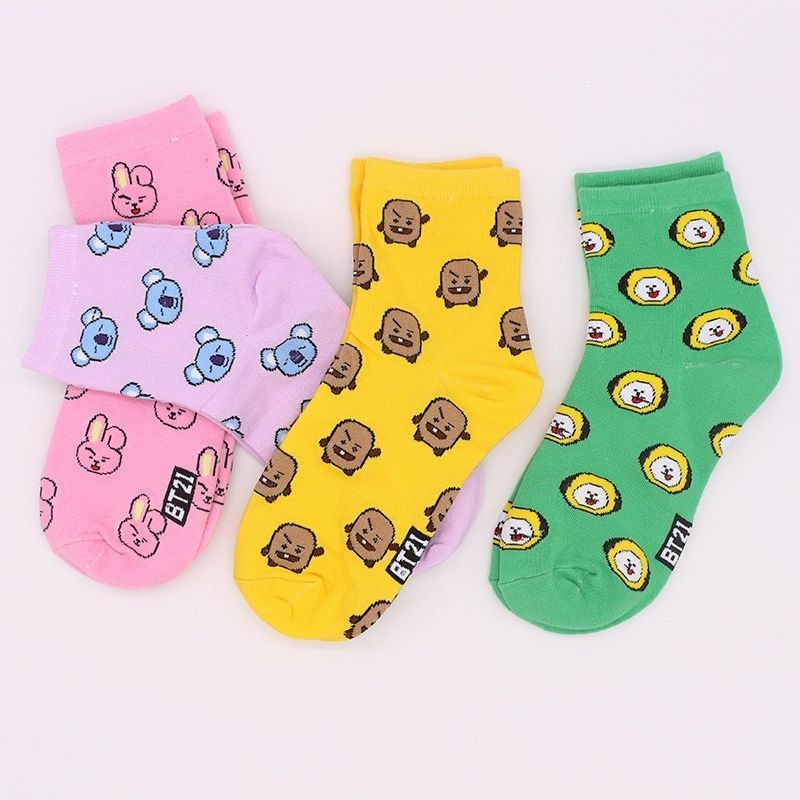 Kawaii BT21 Cartoon Socks Cute - Tippet Line ulasan dan harga