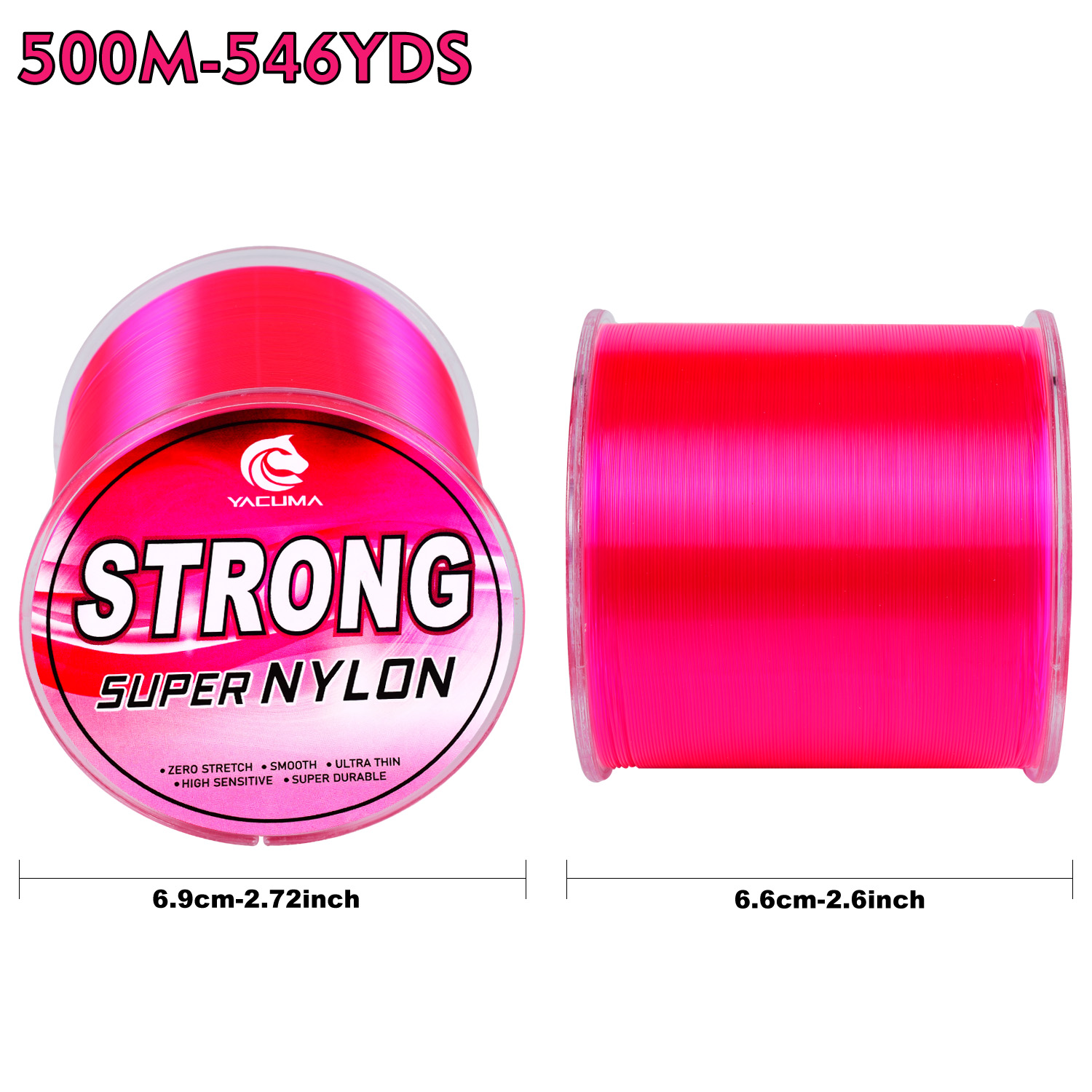 YACUMA 500M-546YDS Strong Pink - Fluorocarbon Line ulasan dan harga