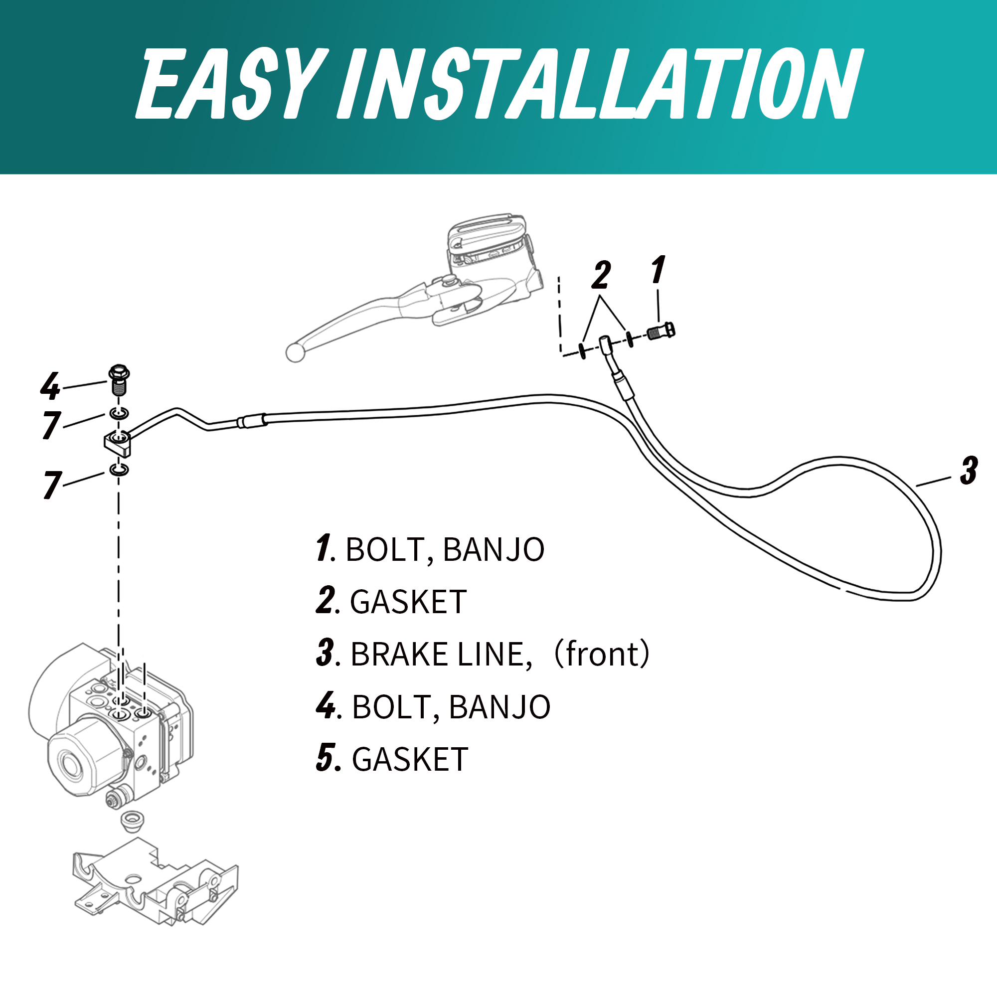 Upper Front Brake Line Oil Hos - Braided Line ulasan dan harga