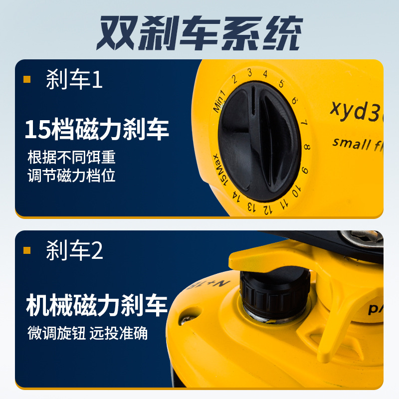 Yellow N+1 Bb Baitcasting Reel - Ice Fishing Line ulasan dan harga