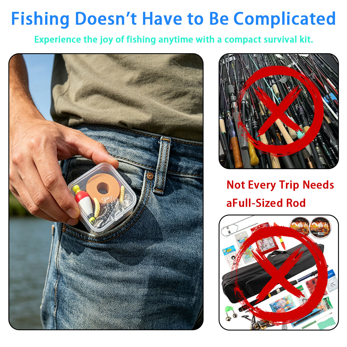 Portable Emergency Fishing Gea - Fishing Line Box ulasan dan harga