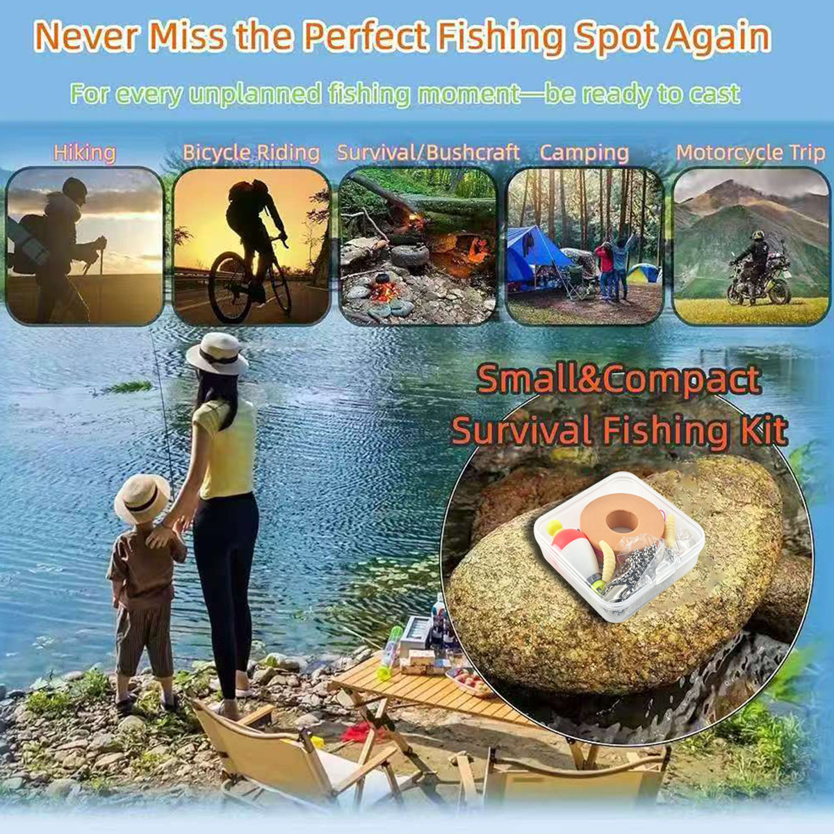 Portable Emergency Fishing Gea - Fishing Line Box ulasan dan harga