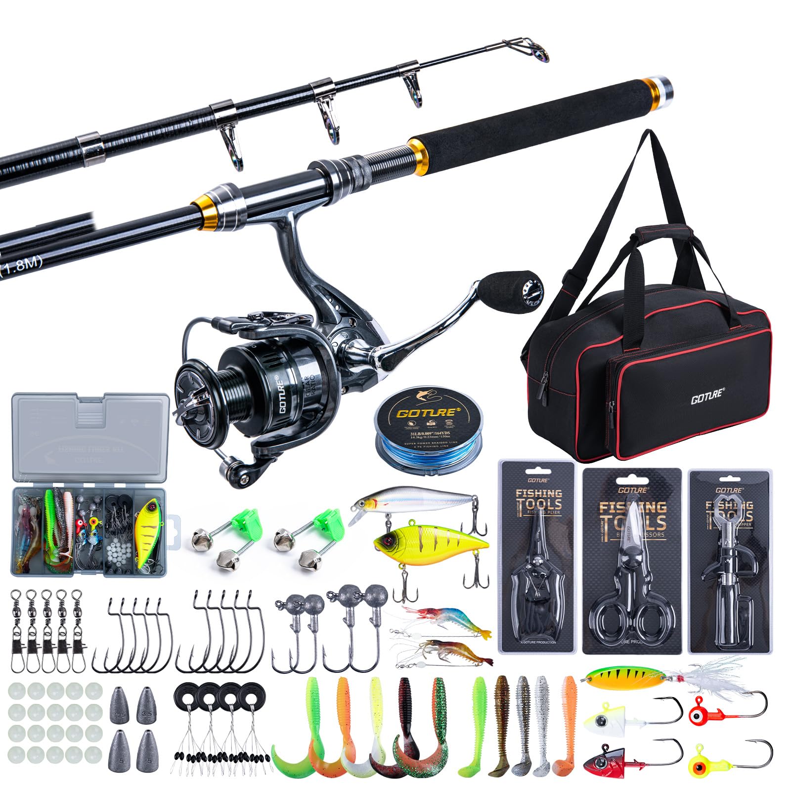 Goture Fishing Telescopic Rod  - Fishing Line Spooler ulasan dan harga