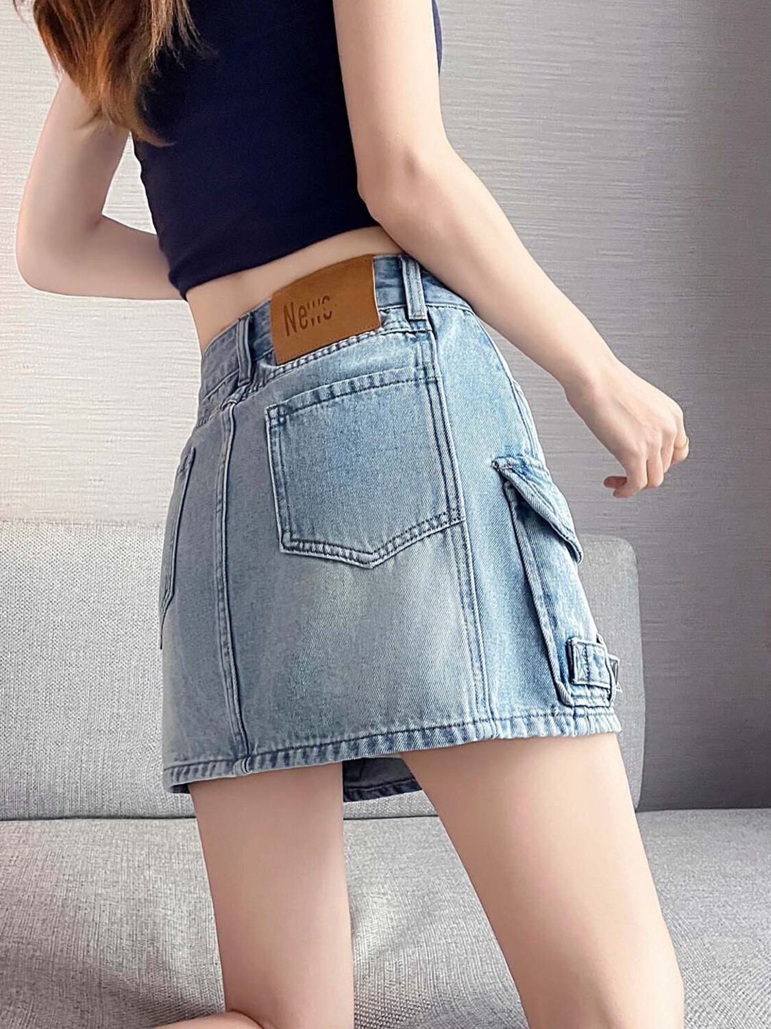 Women High Waist Cargo Denim M - Fly Line ulasan dan harga